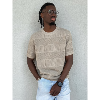 Pull manches courtes Elio - Beige foncé