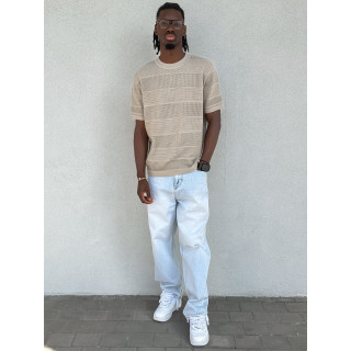 Pull manches courtes Elio - Beige foncé