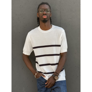 Pull ligné Erwan - Blanc