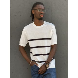 Pull ligné Erwan - Blanc