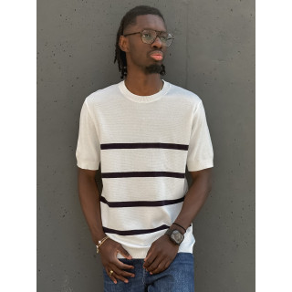 Pull ligné Erwan - Blanc