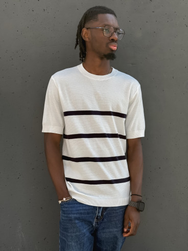 Pull ligné Erwan - Blanc Pull ligné Erwan - Blanc