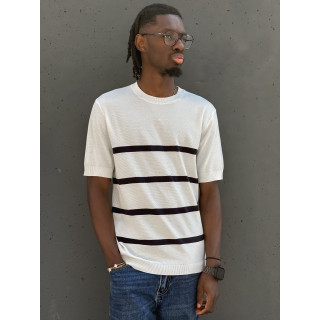 Pull ligné Erwan - Blanc