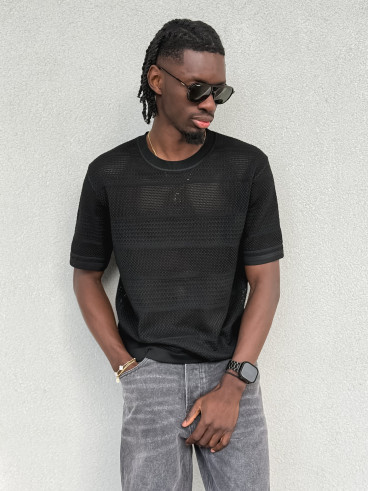 Pull manches courtes Elio - Noir