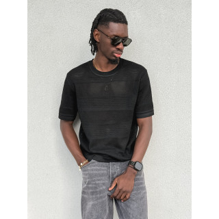 Pull manches courtes Elio - Noir