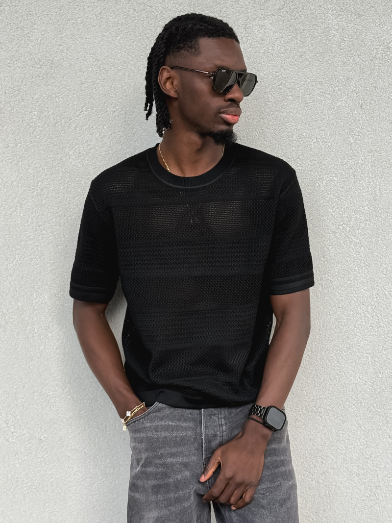 Pull manches courtes Elio - Noir Pull manches courtes Elio - Noir