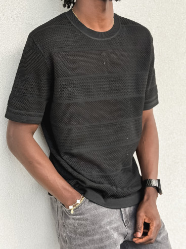 Pull manches courtes Elio - Noir Pull manches courtes Elio - Noir