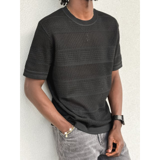 Pull manches courtes Elio - Noir