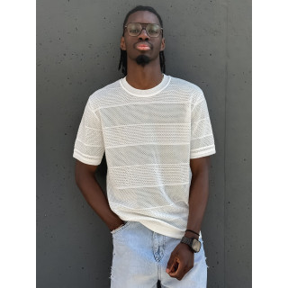 Pull manches courtes Elio - Blanc