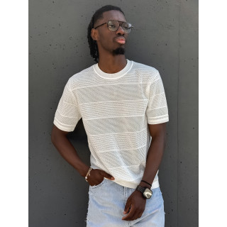 Pull manches courtes Elio - Blanc