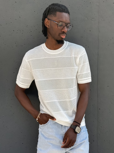 Pull manches courtes Elio - Blanc