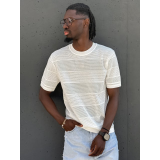 Pull manches courtes Elio - Blanc