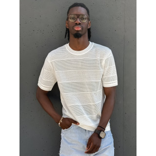 Pull manches courtes Elio - Blanc