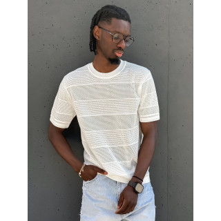 Pull manches courtes Elio - Blanc