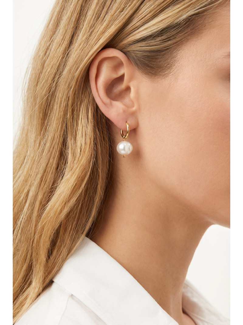 Boucles d'oreilles Thélia - Blanc/Doré