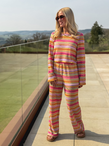 Pantalon en crochet Lounia - Multicolore Pantalon en crochet Lounia - Multicolore