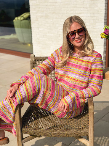 Blouse en crochet Lounia - Multicolore