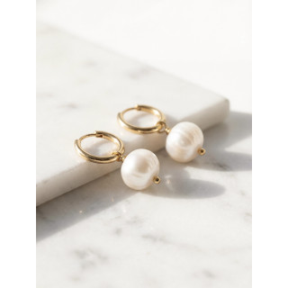 Boucles d'oreilles Thélia - Blanc/Doré