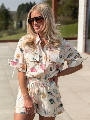 Short à motif Eolia - Ecru