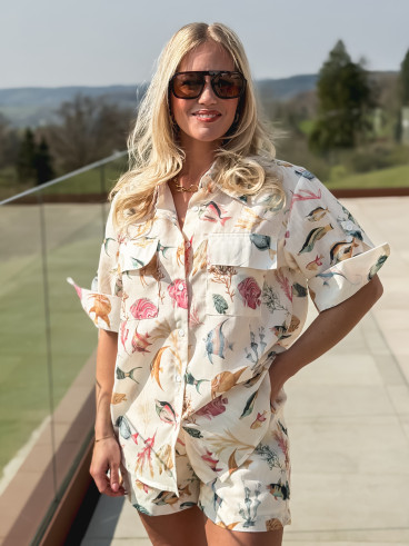 Chemise à motif Eolia - Ecru