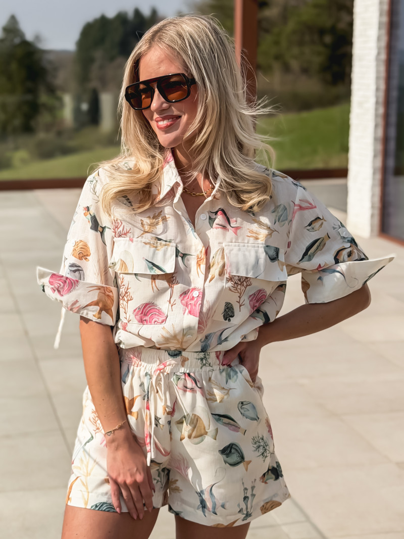 Chemise à motif Eolia - Ecru