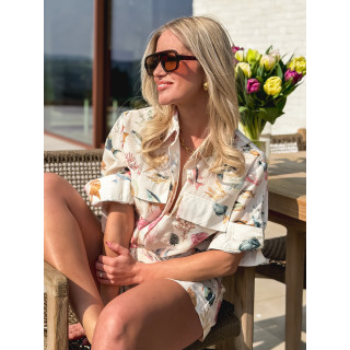 Chemise à motif Eolia - Ecru