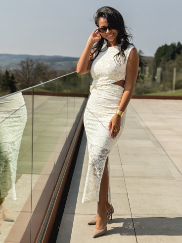 Robe longue en dentelle Soreila - Ecru Robe longue en dentelle Soreila - Ecru