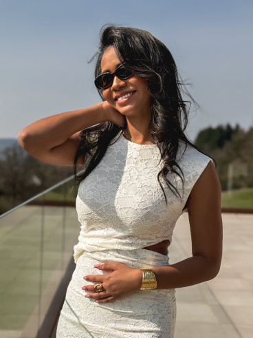 Robe longue en dentelle Soreila - Ecru Robe longue en dentelle Soreila - Ecru