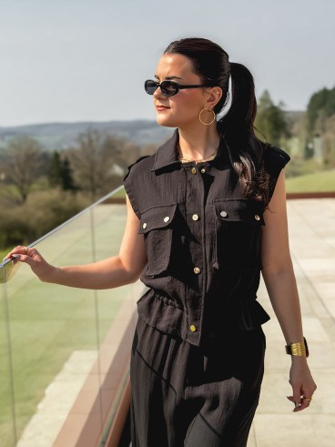 Chemise sans manches Maëllie - Noir