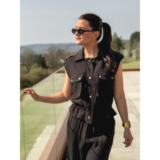 Chemise sans manches Maëllie - Noir