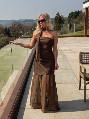 Robe longue Odile - Chocolat Robe longue Odile - Chocolat