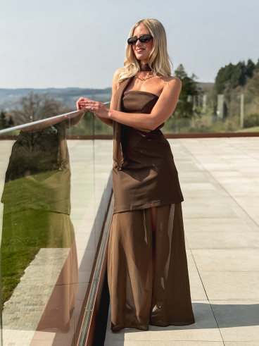 Robe longue Odile - Chocolat Robe longue Odile - Chocolat