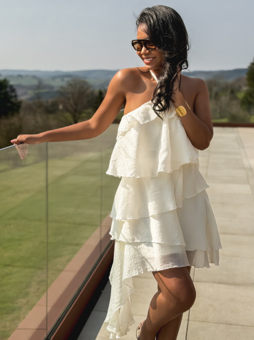 Robe courte Anaïs - Ecru