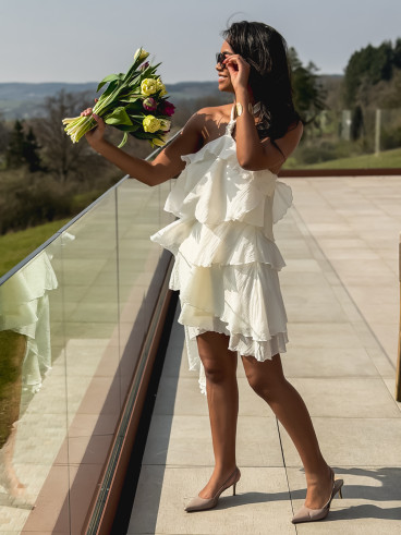 Robe courte Anaïs - Ecru