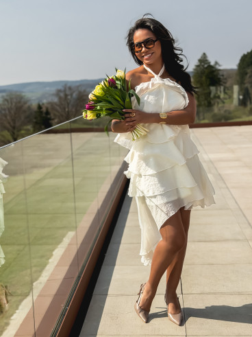 Robe courte Anaïs - Ecru