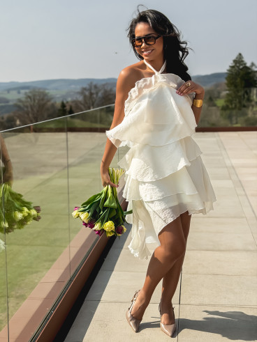 Robe courte Anaïs - Ecru