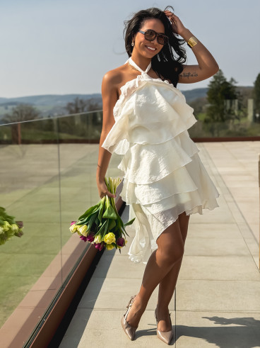 Robe courte Anaïs - Ecru