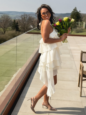 Robe courte Anaïs - Ecru