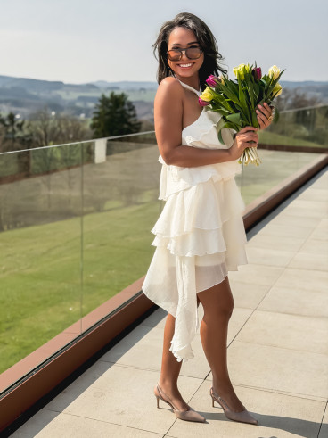 Robe courte Anaïs - Ecru