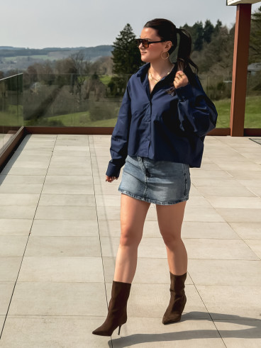 Jupe short en jeans Nelly - Bleu