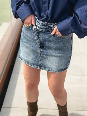 Jupe short en jeans Nelly - Bleu