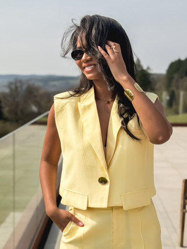 Blazer sans manches Rennie - Jaune Blazer sans manches Rennie - Jaune