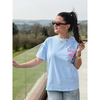 T-shirt "La dolce vita" - Bleu ciel