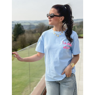 T-shirt "La dolce vita" - Bleu ciel
