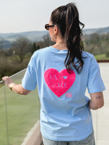 T-shirt "La dolce vita" - Bleu ciel