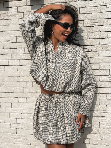 Chemise Heidi - Noir/Ecru