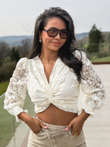 Blouse en dentelle Jaya - Beige