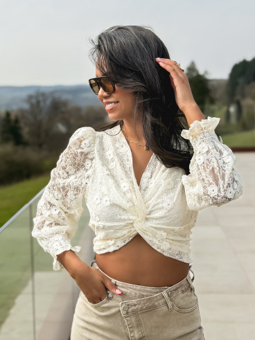 Blouse en dentelle Jaya - Beige