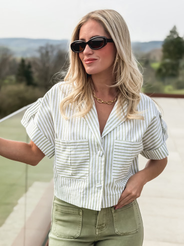 Chemise lignée Dolorès - Vert