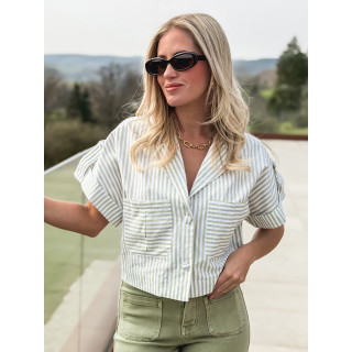Chemise lignée Dolorès - Vert